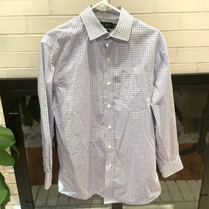 #112 Ralph Lauren Men’s Check Oxford Shirt Size 16.5 32/33